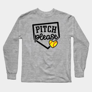 Pitch Please Softball Player Mom Cute Funny Long Sleeve T-Shirt